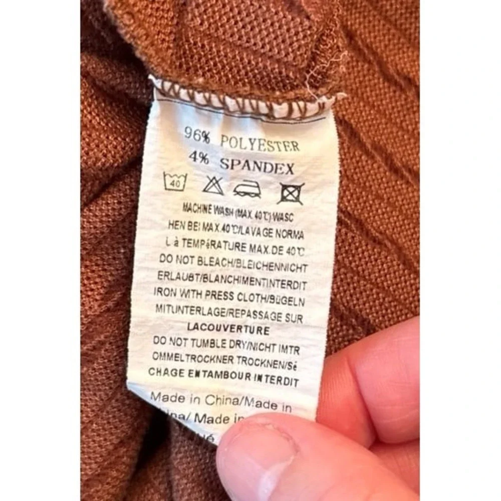 Ekouaer Women's‎ Brown Rib Knit Maternity Dress Size Small